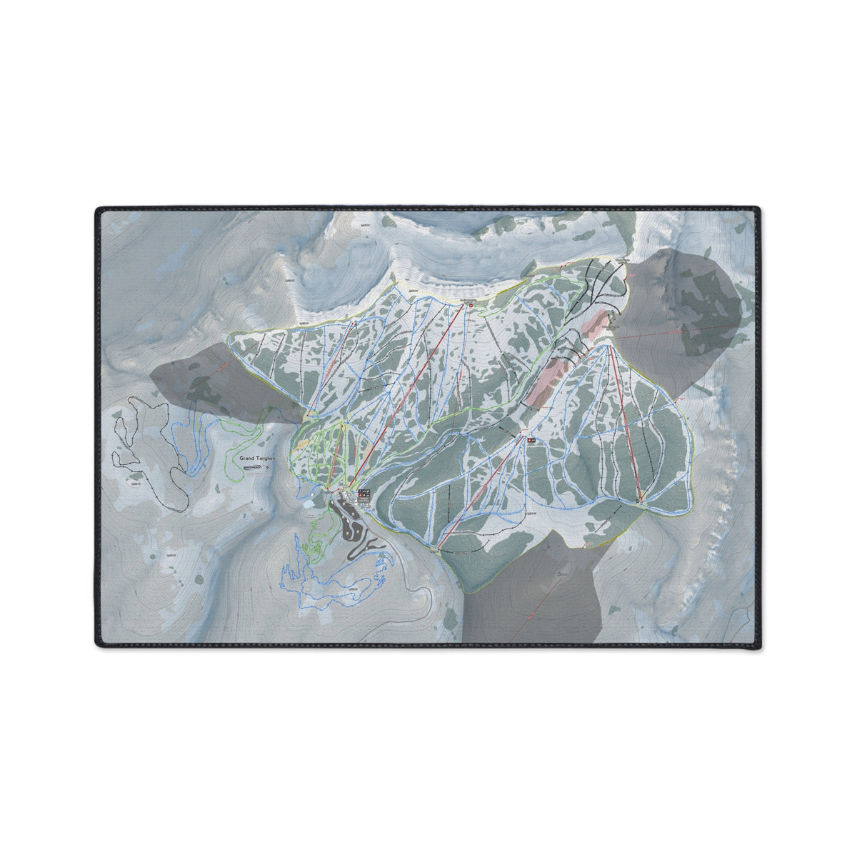 Grand Targhee, Wyoming Ski Resort Map Heavy Duty Floor Mat