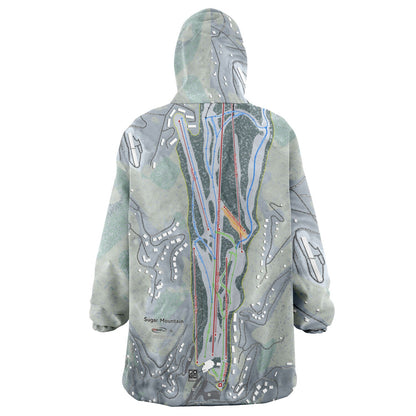 Sugar Mountain, North Carolina Ski Trail Map - Snug Hoodie - Powderaddicts