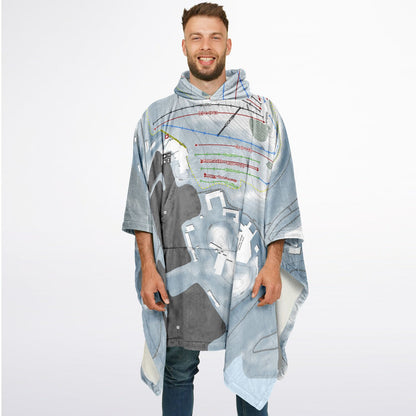 Pine Knob, Michigan Ski Resort Map Flannel Blanket Poncho