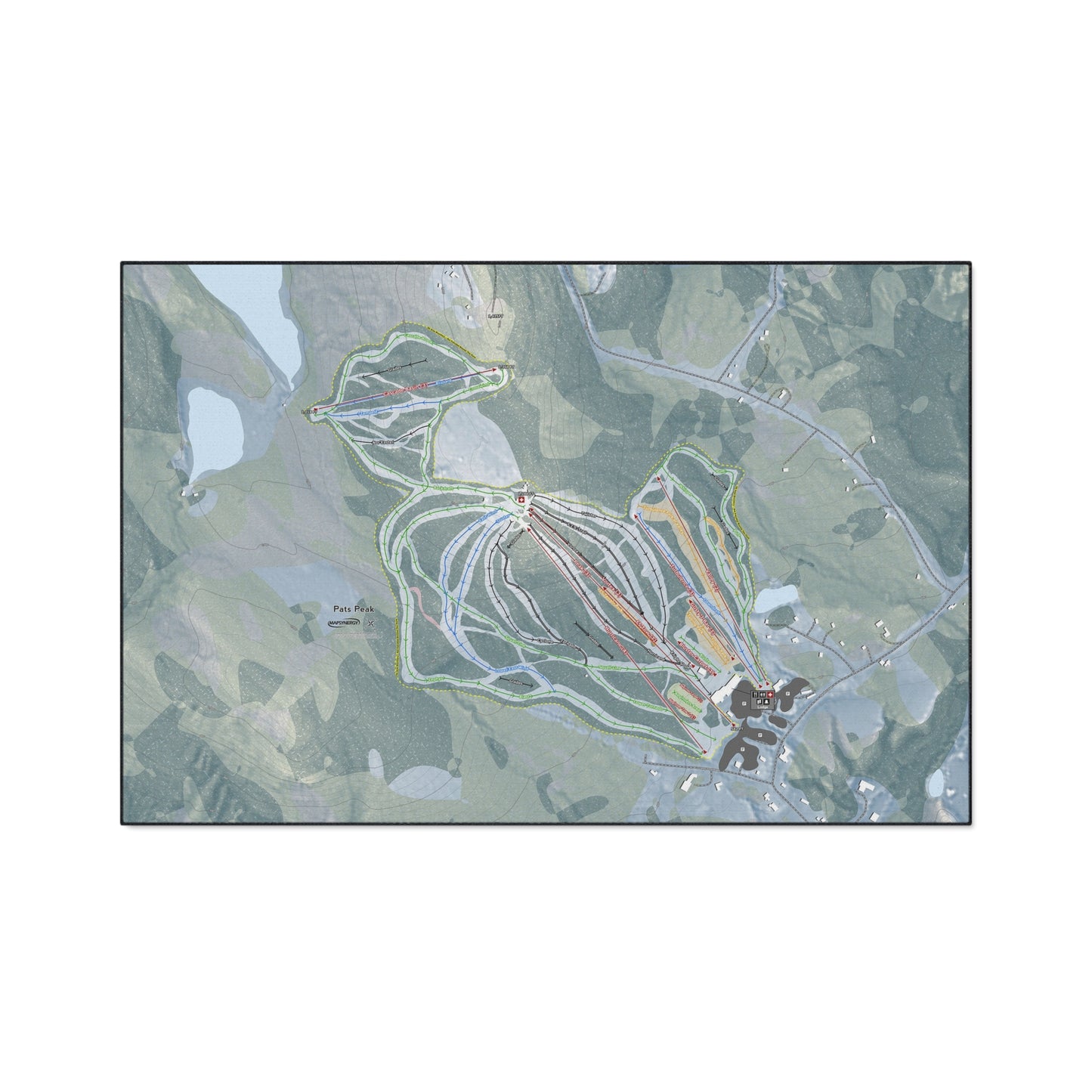 Pats Peak, New Hampshire Ski Resort Map Heavy Duty Floor Mat