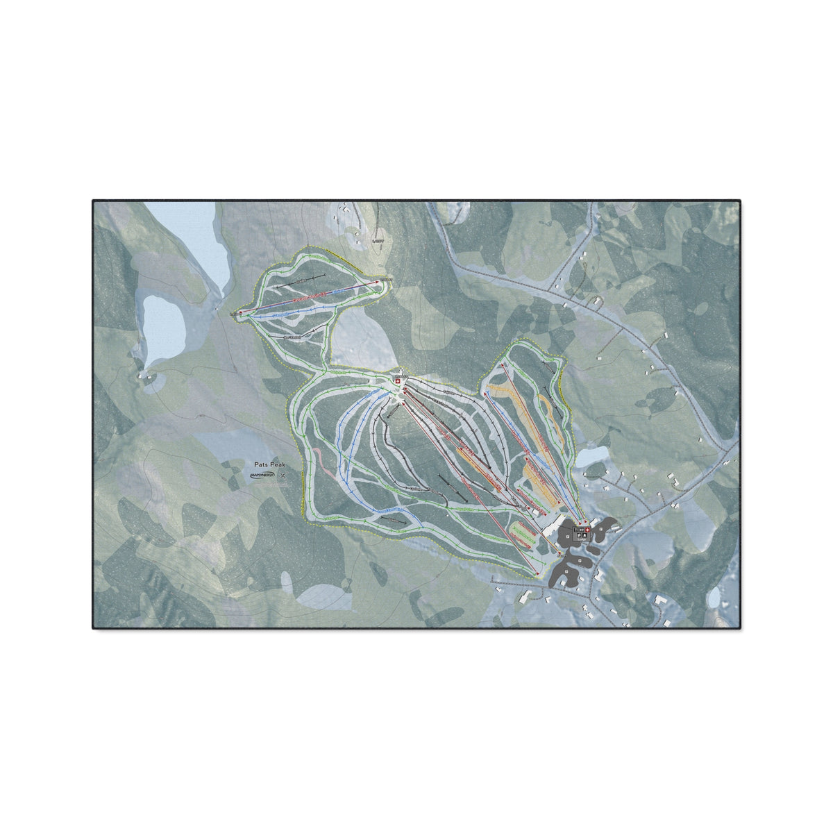 Pats Peak, New Hampshire Ski Resort Map Heavy Duty Floor Mat