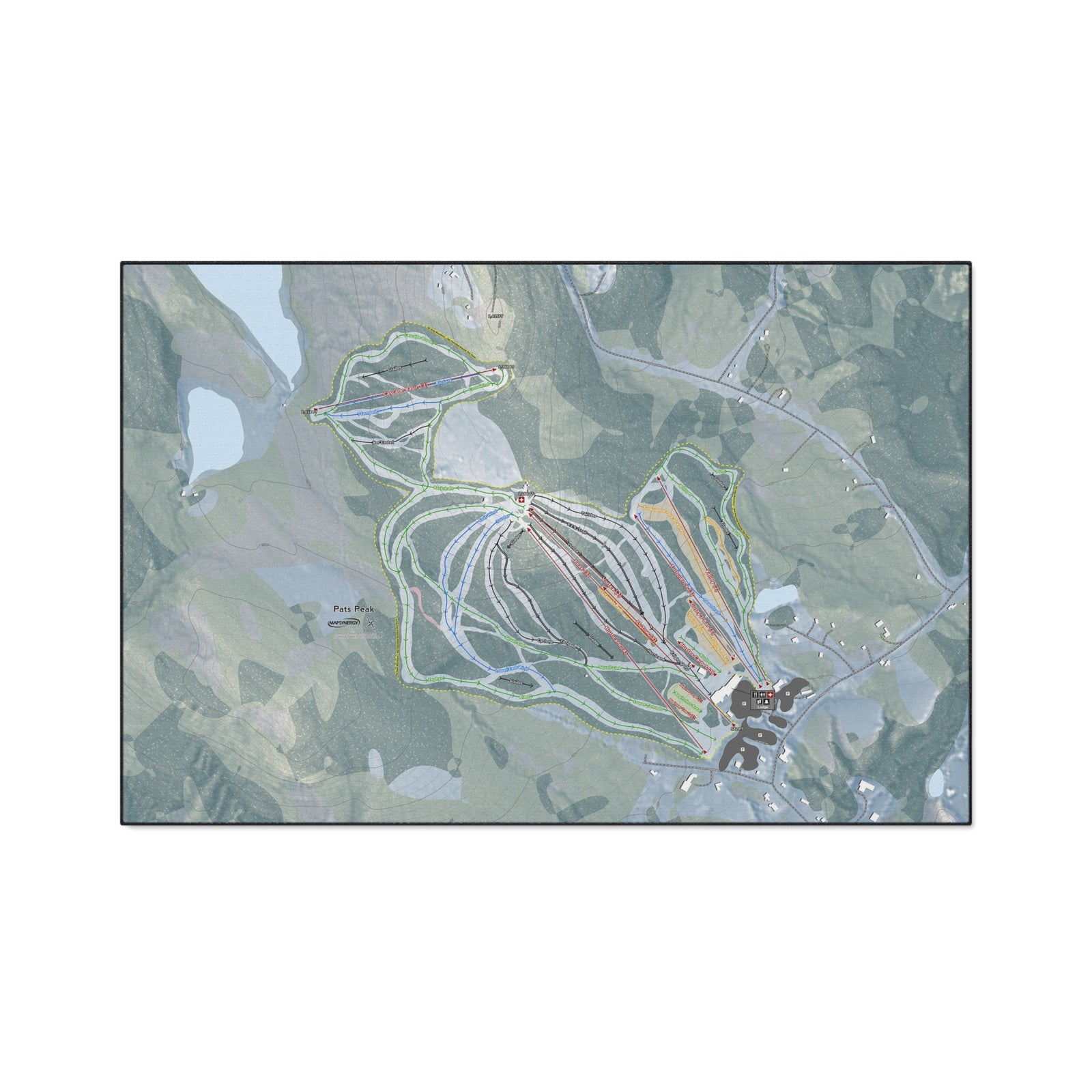 Pats Peak, New Hampshire Ski Resort Map Heavy Duty Floor Mat
