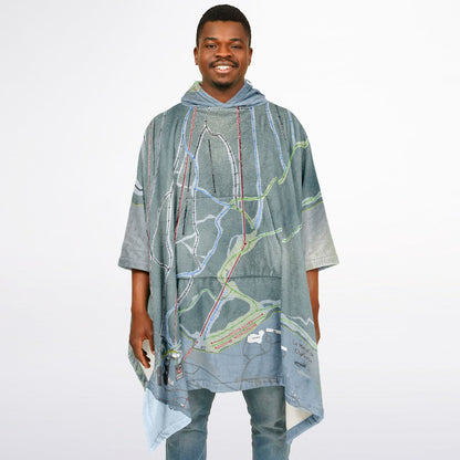 Le Massif De Charlevoix, Quebec Ski Resort Map Flannel Blanket Poncho