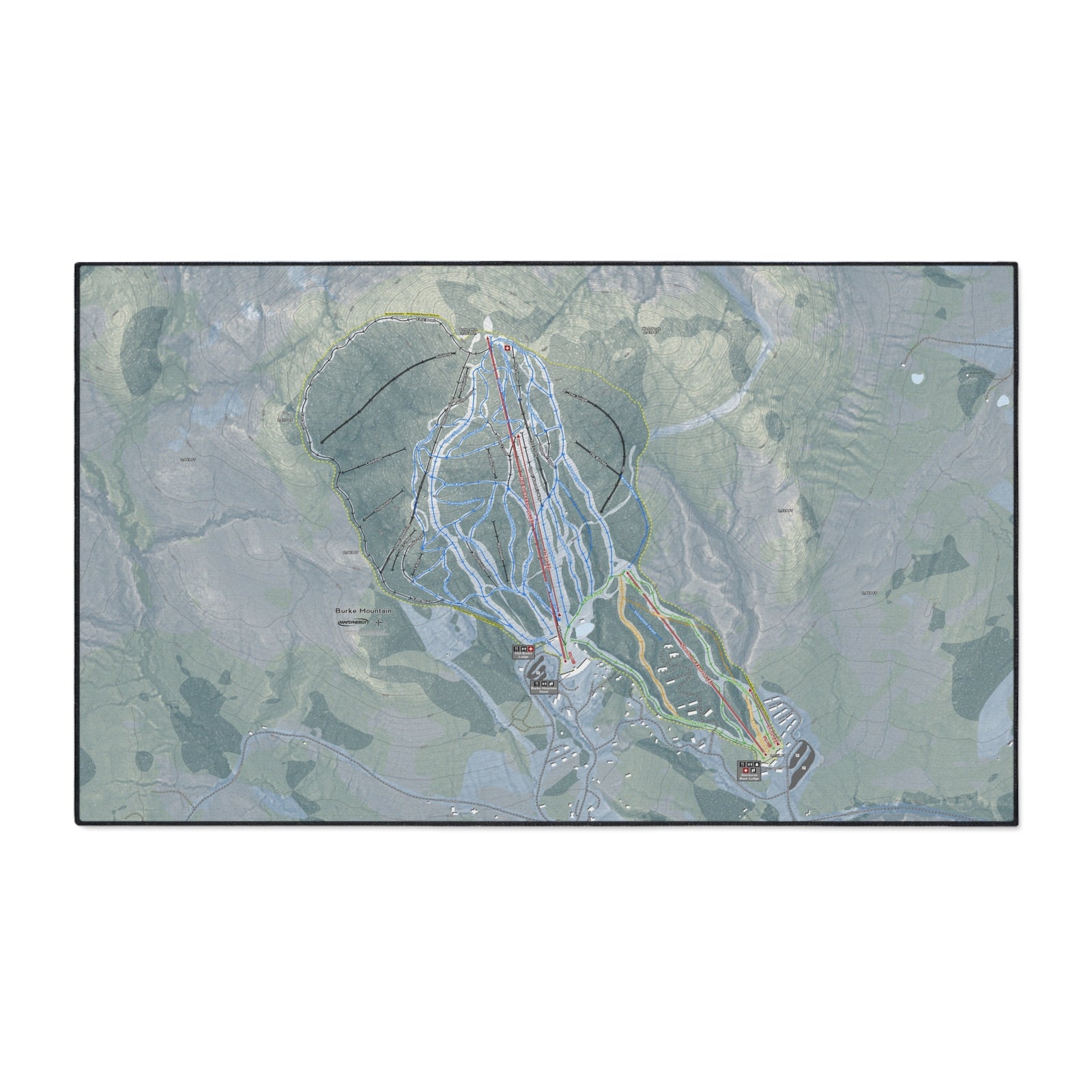 Burke Mountain, Vermont Ski Resort Map Heavy Duty Floor Mat