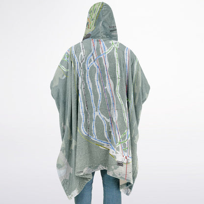 Sandia Peak, New Mexico Ski Resort Map Flannel Blanket Poncho