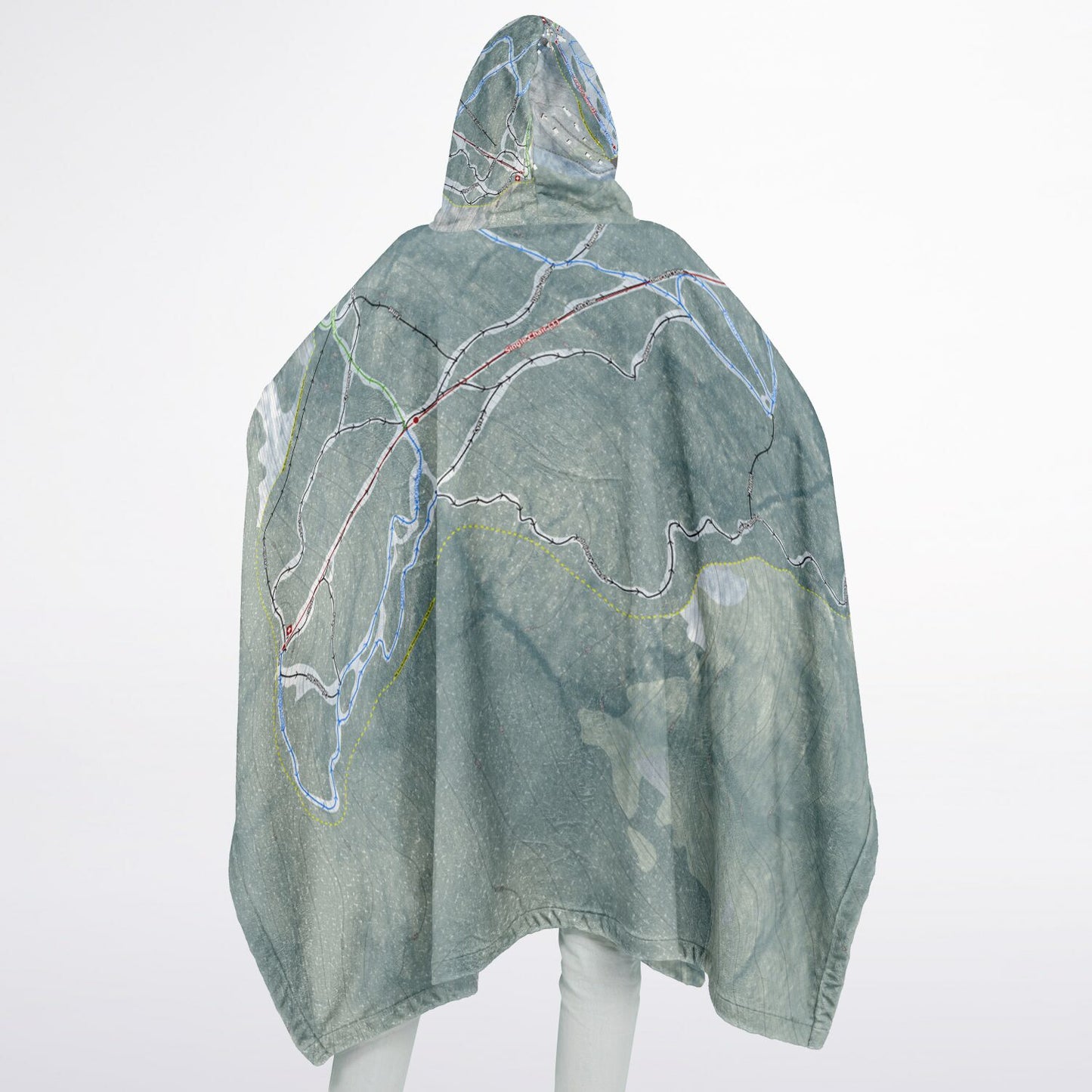 Mad River Glen, Vermont Ski Resort Map Flannel Blanket Poncho