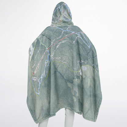 Mad River Glen, Vermont Ski Resort Map Flannel Blanket Poncho