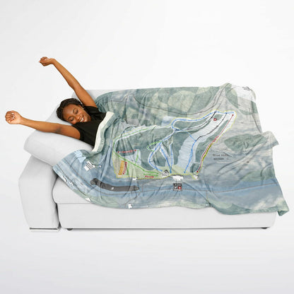 Blue Hills, Massachusetts Ski Resort Map Flannel Blanket Poncho