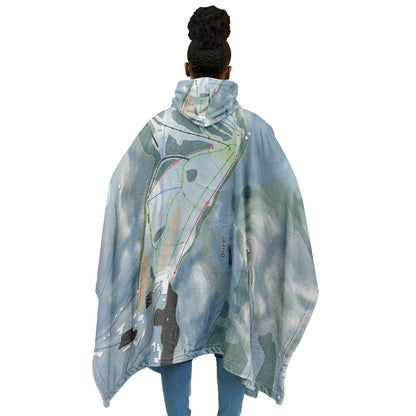 Otsego, Michigan Ski Resort Map Flannel Blanket Poncho