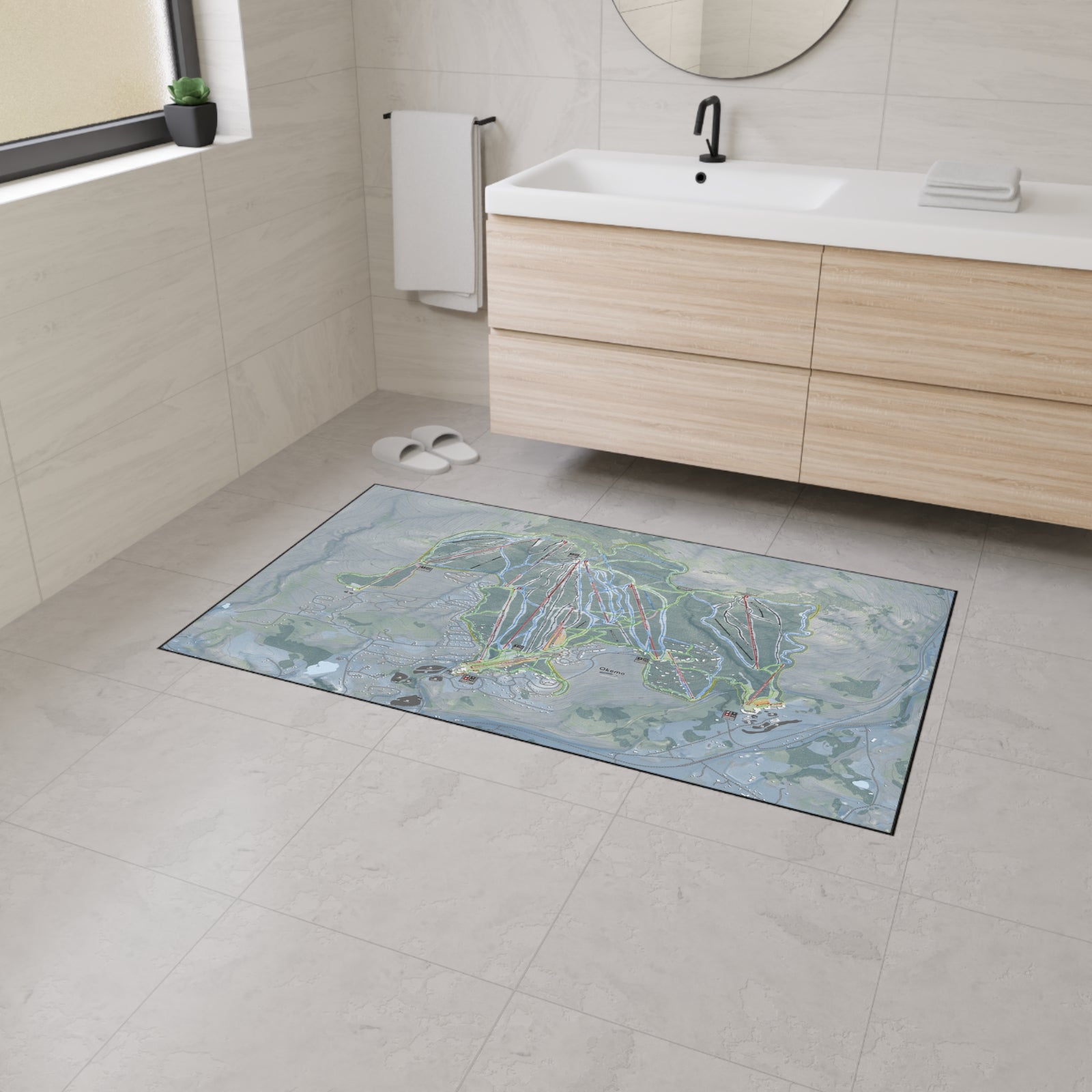 Okemo Mountain, Vermont Ski Resort Map Heavy Duty Floor Mat