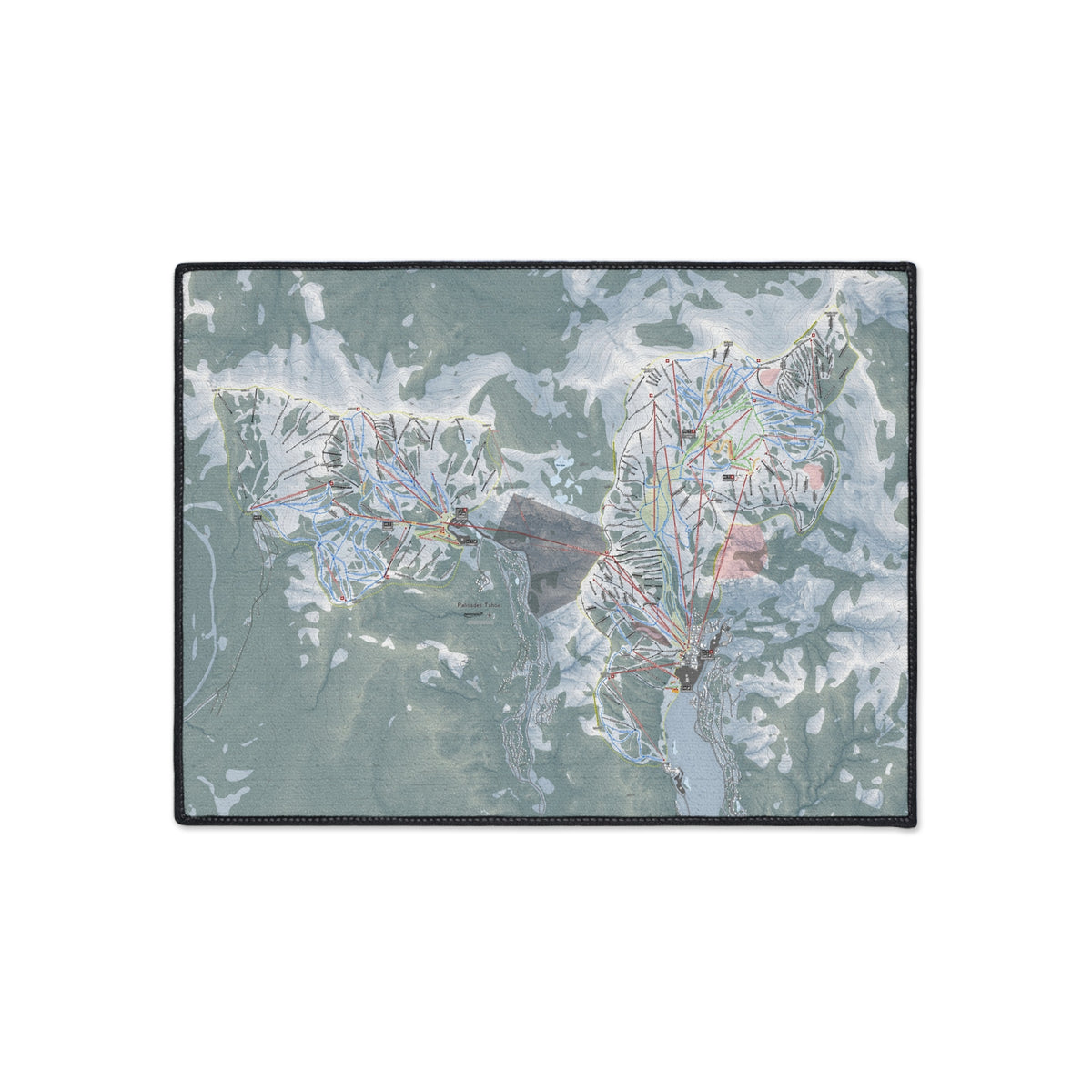 Palisades Tahoe, California Ski Resort Map Heavy Duty Floor Mat