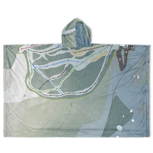Bear Mountain Ski Hill, British Columbia Ski Resort Map Flannel Blanket Poncho