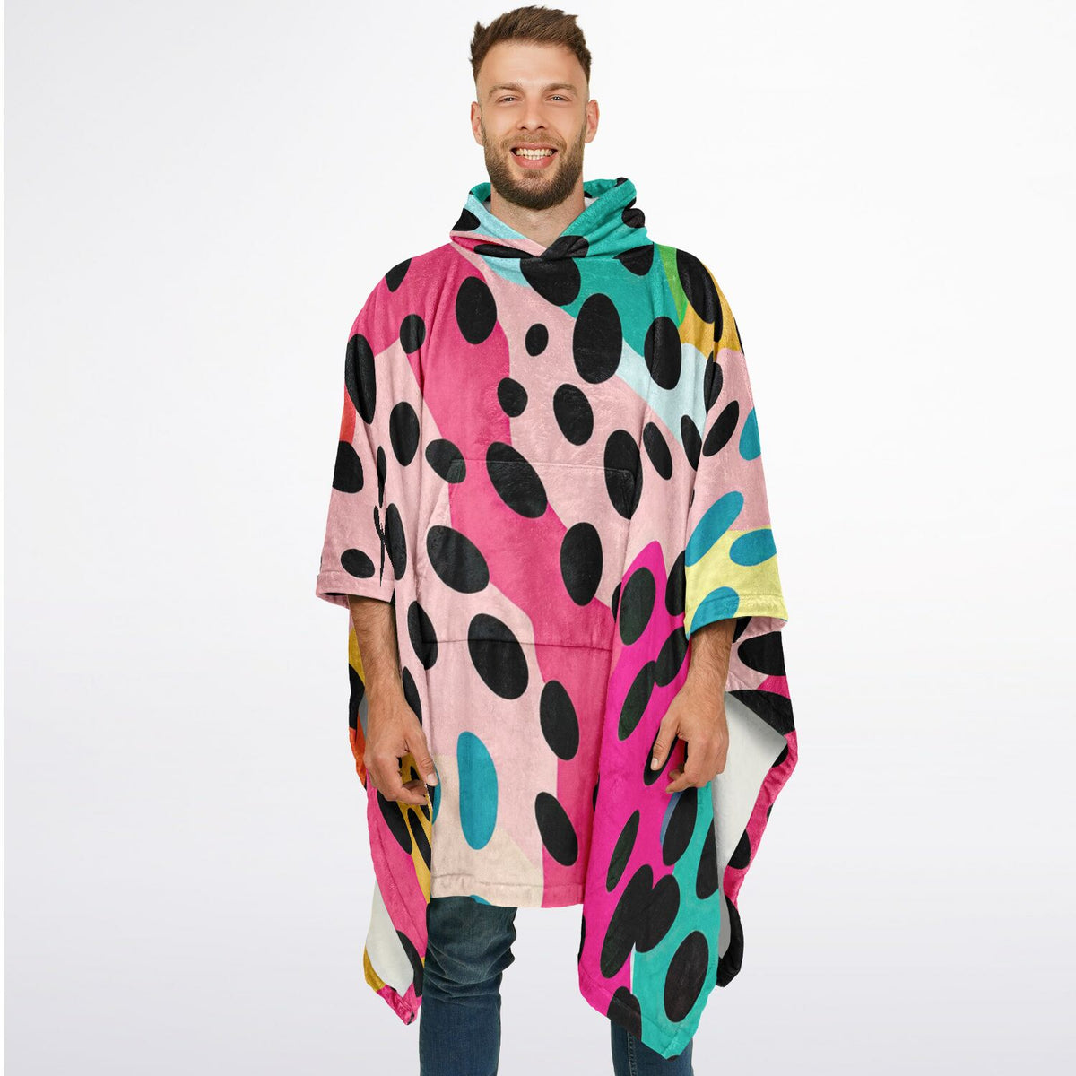 Leopard Print Pattern, Flannel Blanket Poncho