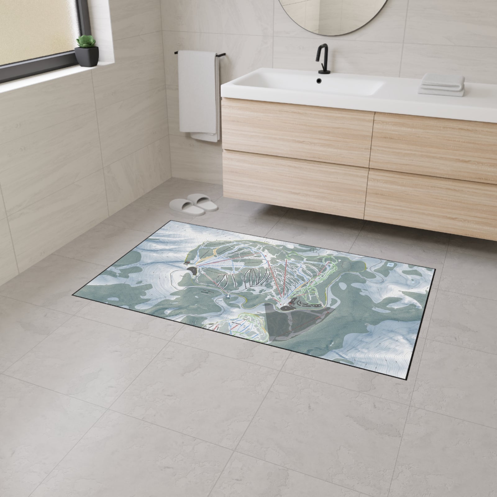 Mt Rose, Nevada Ski Resort Map Heavy Duty Floor Mat