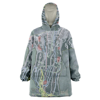 Kicking Horse, British Columbia Ski Trail Map - Snug Hoodie - Powderaddicts