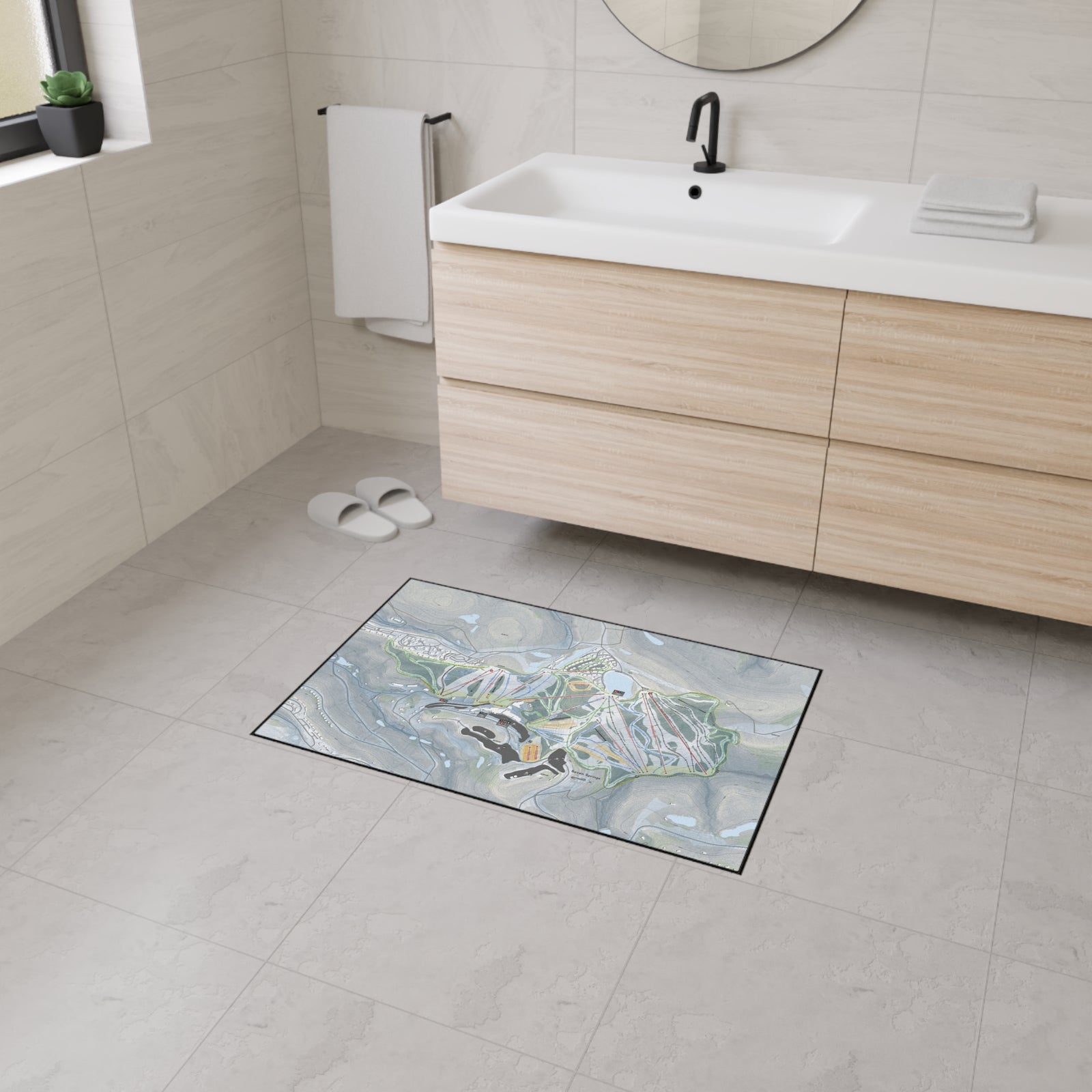 Seven Springs, Pennsylvania Ski Resort Map Heavy Duty Floor Mat