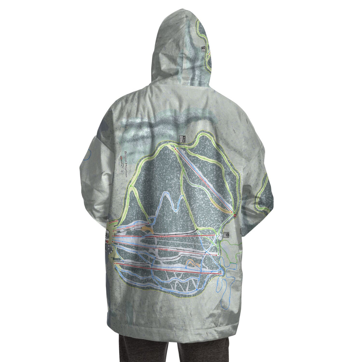 Bristol Mountain, New York Ski Trail Map - Snug Hoodie