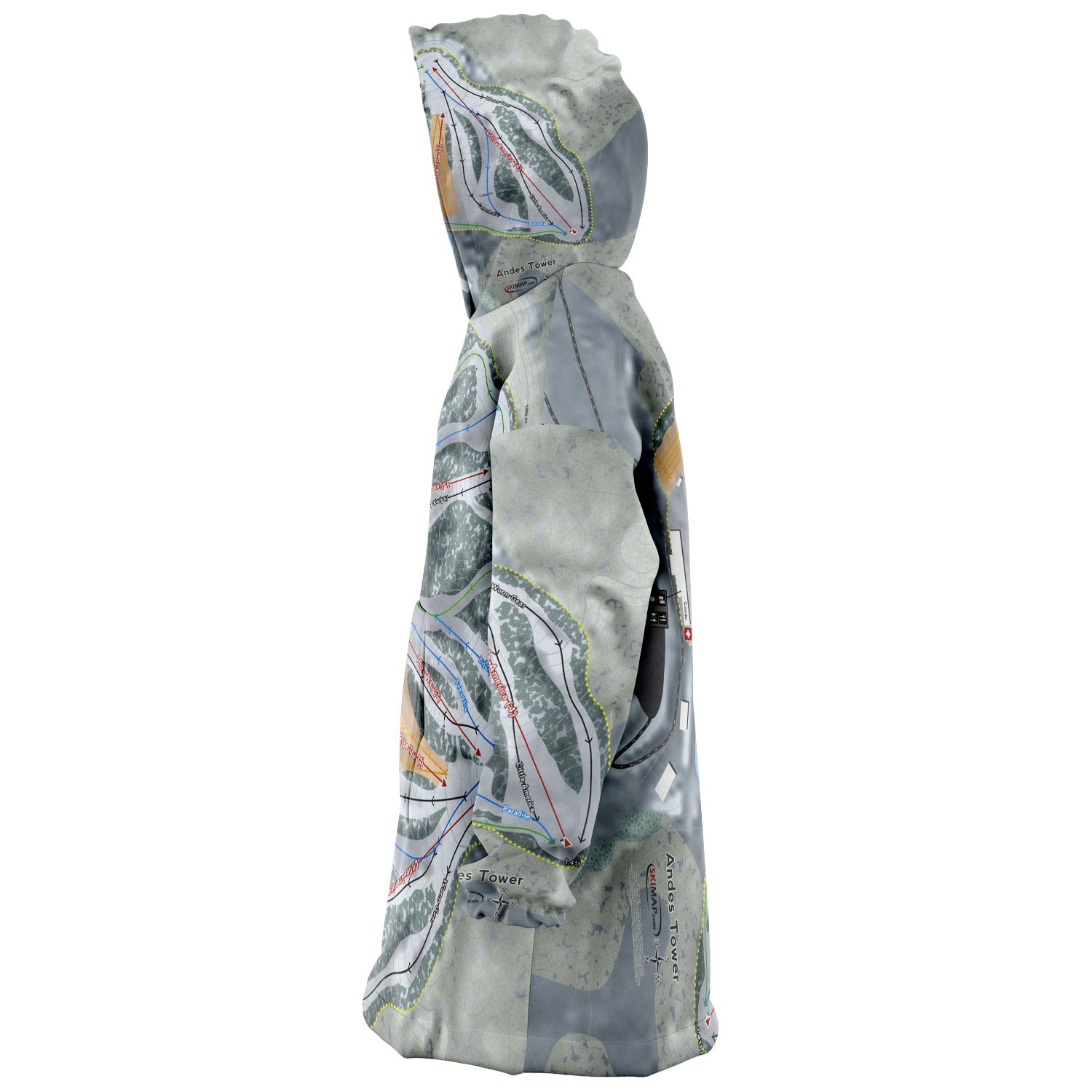Andes Tower, Minnesota Ski Trail Map Snug Hoodie