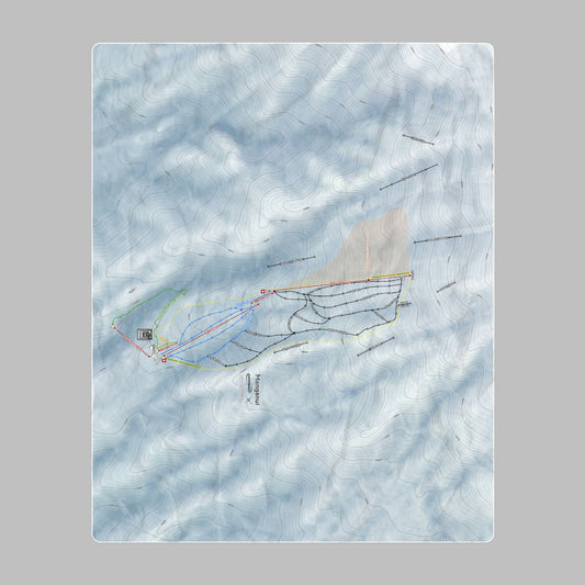 Manganui, New Zealand Ski Resort Map Printed Beach Towel