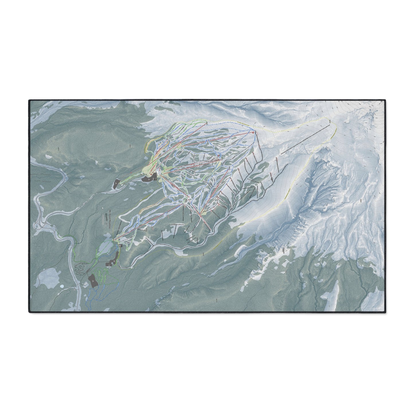 Mt Hood Meadows, Oregon Ski Resort Map Heavy Duty Floor Mat