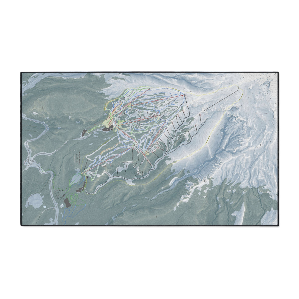 Mt Hood Meadows, Oregon Ski Resort Map Heavy Duty Floor Mat