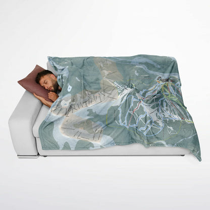 Monarch Mountain, Colorado Ski Resort Map Flannel Blanket Poncho