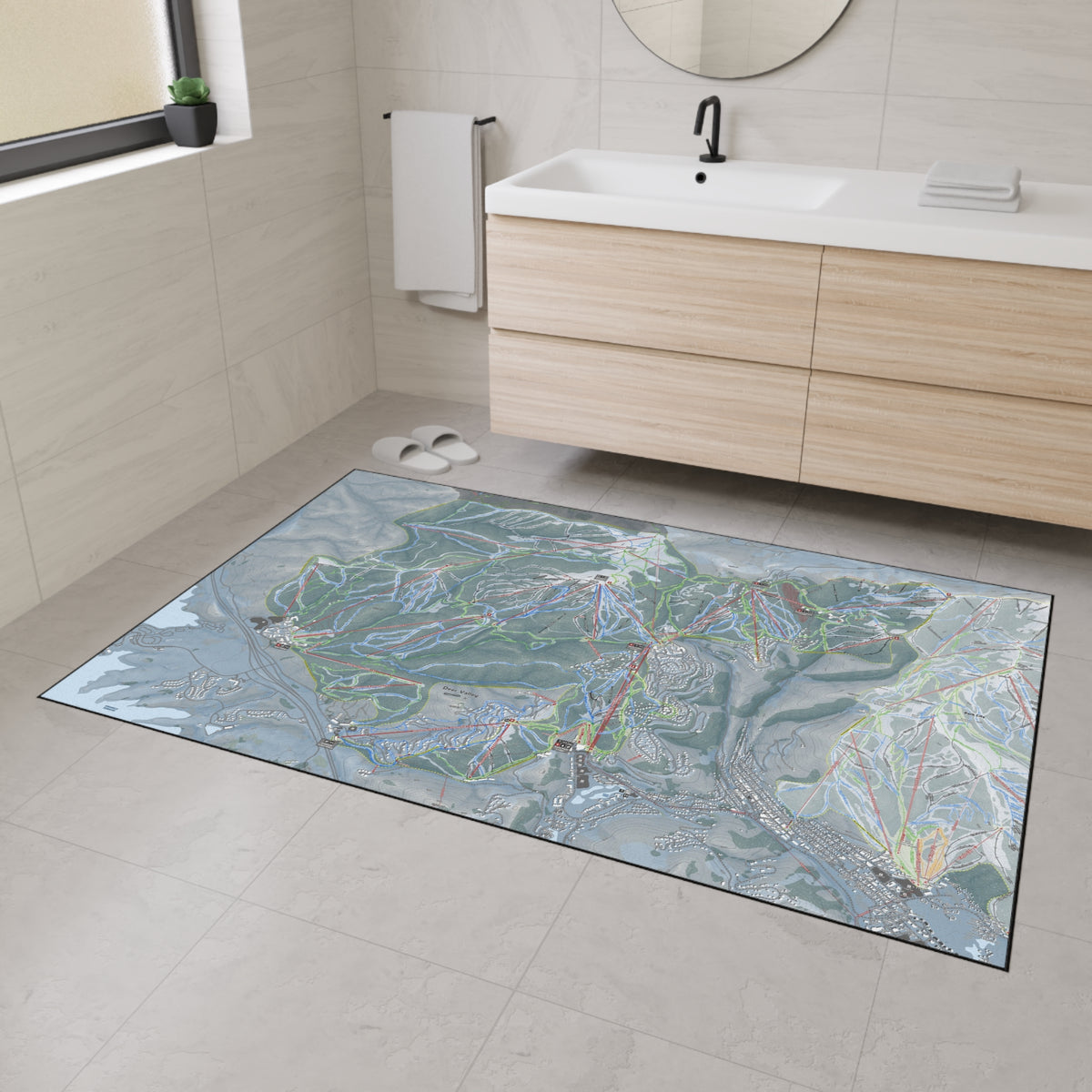 Deer Valley, Utah Ski Resort Map Heavy Duty Floor Mat