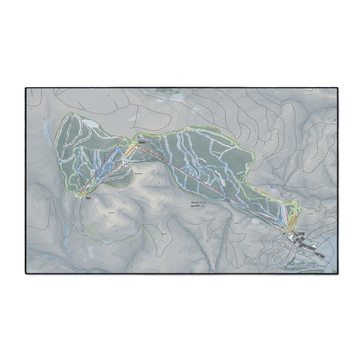 Angel Fire, New Mexico Ski Resort Map Heavy Duty Floor Mat