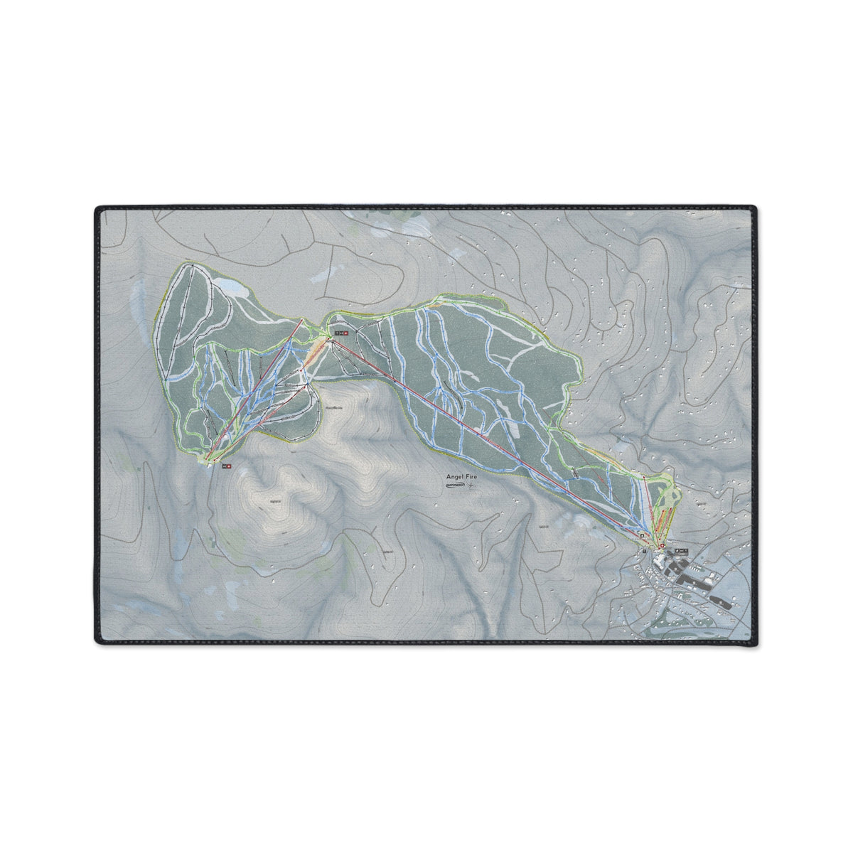 Angel Fire, New Mexico Ski Resort Map Heavy Duty Floor Mat