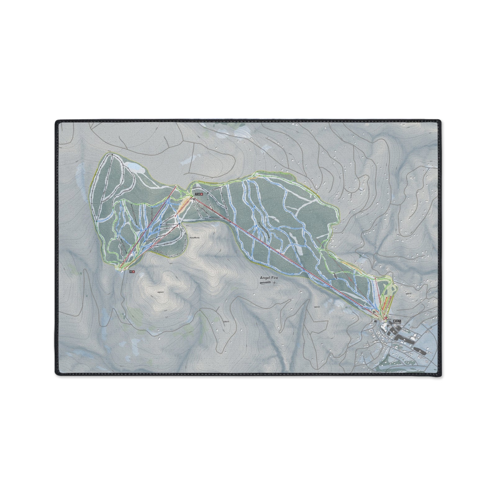 Angel Fire, New Mexico Ski Resort Map Heavy Duty Floor Mat