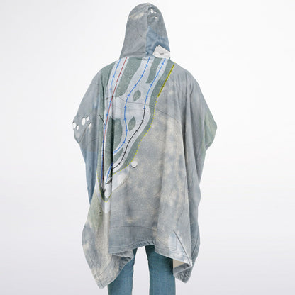 Victor Constant, New York Ski Resort Map Flannel Blanket Poncho