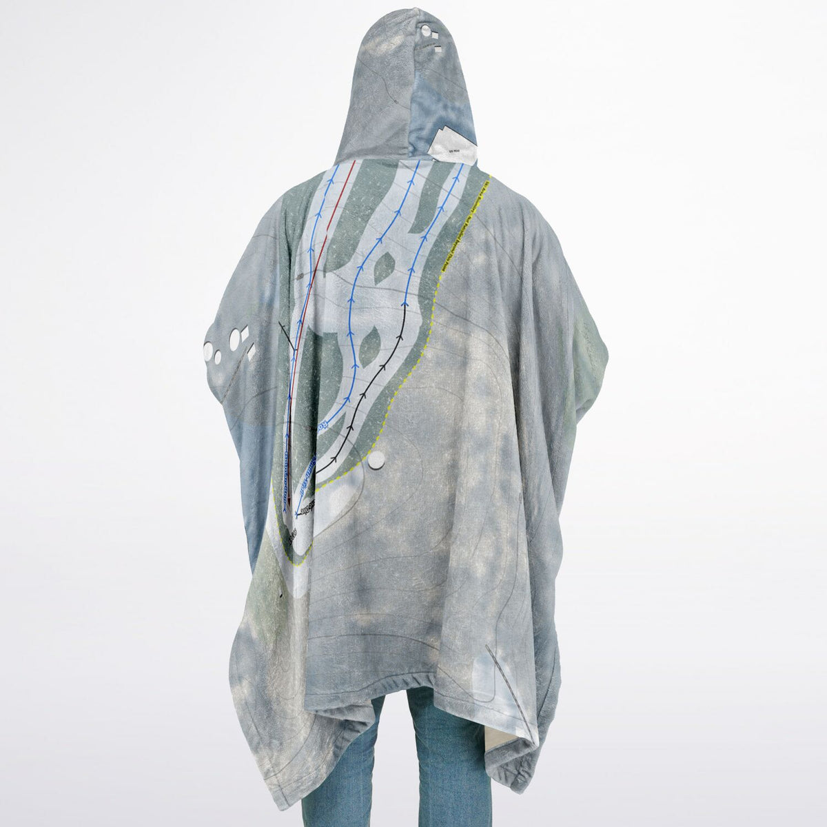 Victor Constant, New York Ski Resort Map Flannel Blanket Poncho