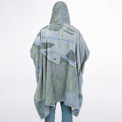 Lyndon Outing Club, Vermont Ski Resort Map Flannel Blanket Poncho
