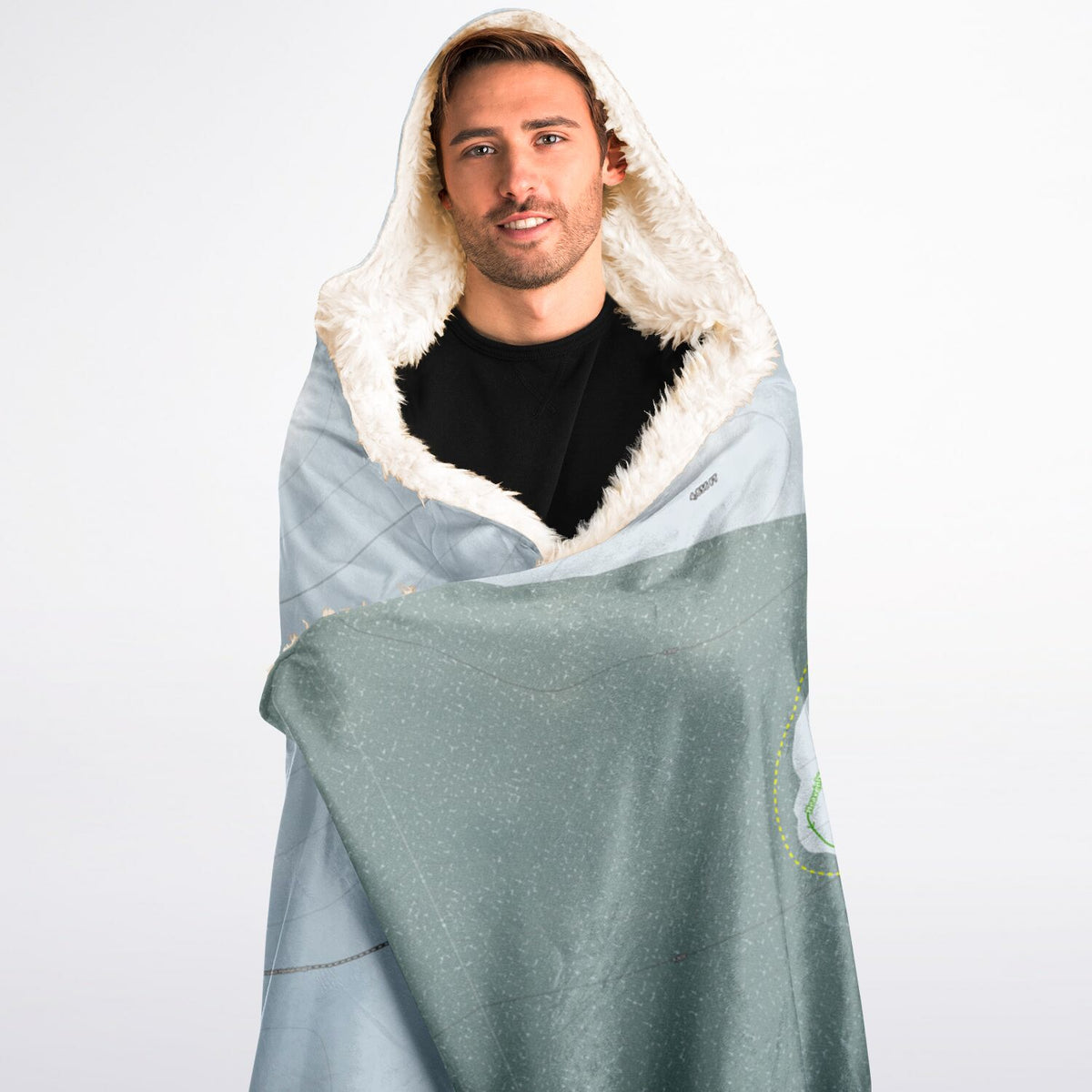 Sitz mark, Washington Ski Trail Map - Adult Hooded Blanket