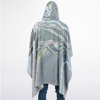 Jack Frost, Pennsylvania Ski Resort Map Flannel Blanket Poncho
