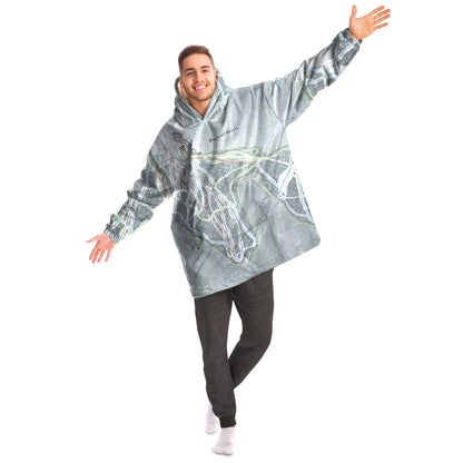 Blacktail, Montana Ski Trail Map - Snug Hoodie - Powderaddicts