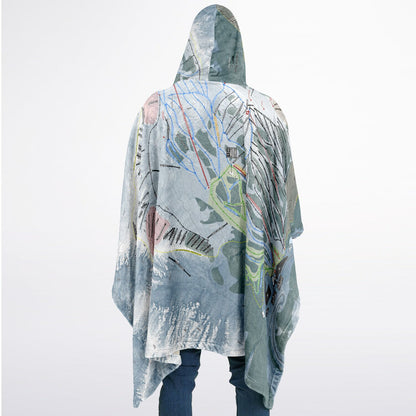 Arapahoe Basin, Colorado Ski Resort Map Flannel Blanket Poncho