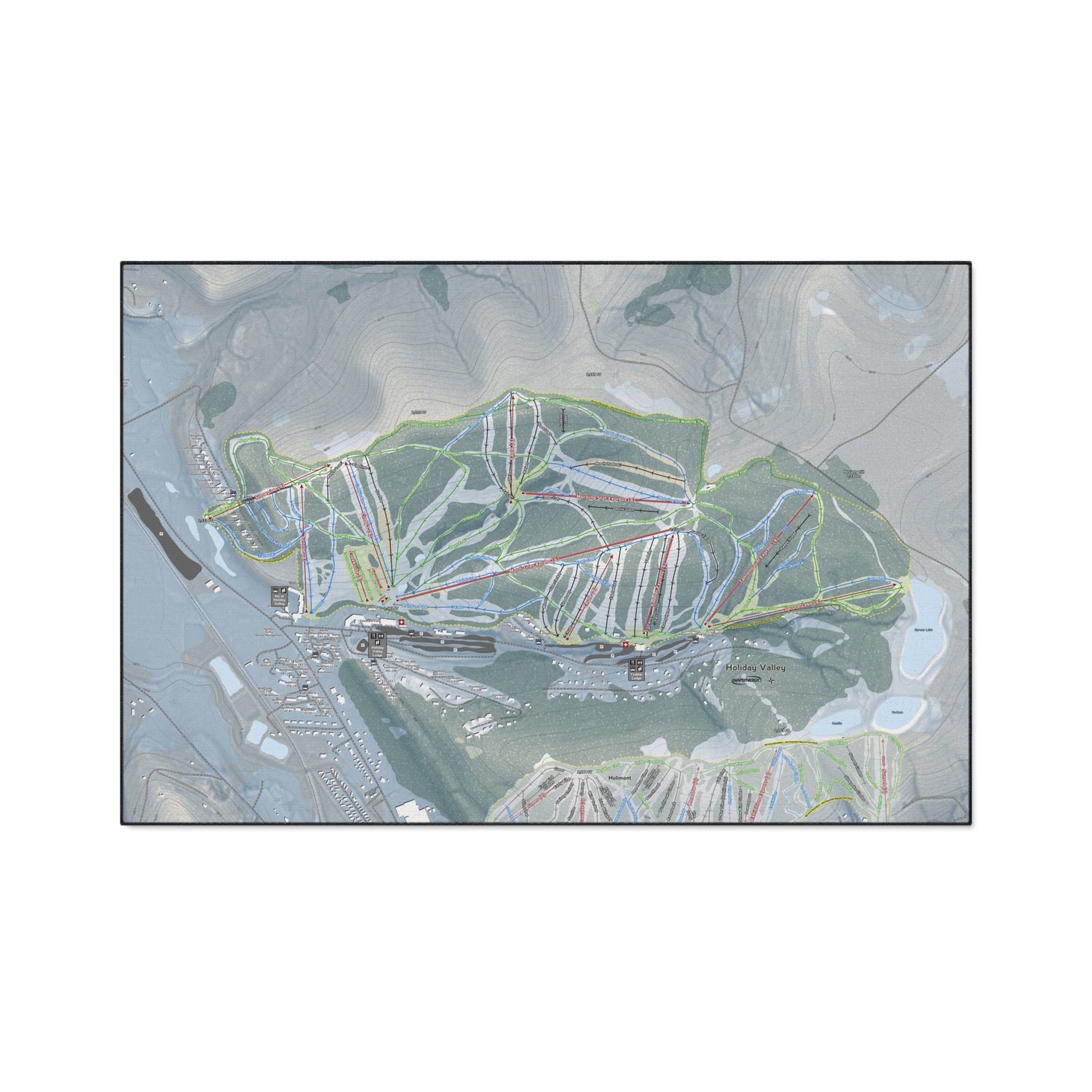 Holiday Valley, New York Ski Resort Map Heavy Duty Floor Mat