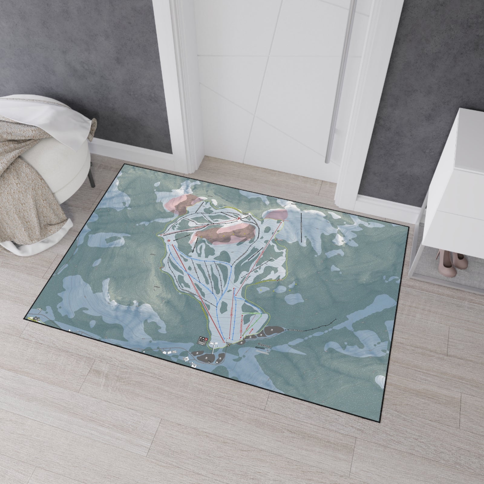 Alpental, Washington Ski Resort Map Heavy Duty Floor Mat