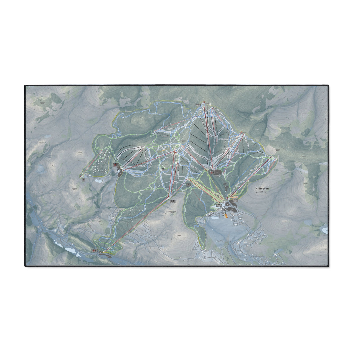 Killington, Vermont Ski Resort Map Heavy Duty Floor Mat