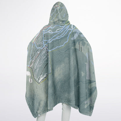 Saddleback Mountain, Maine Ski Resort Map Flannel Blanket Poncho
