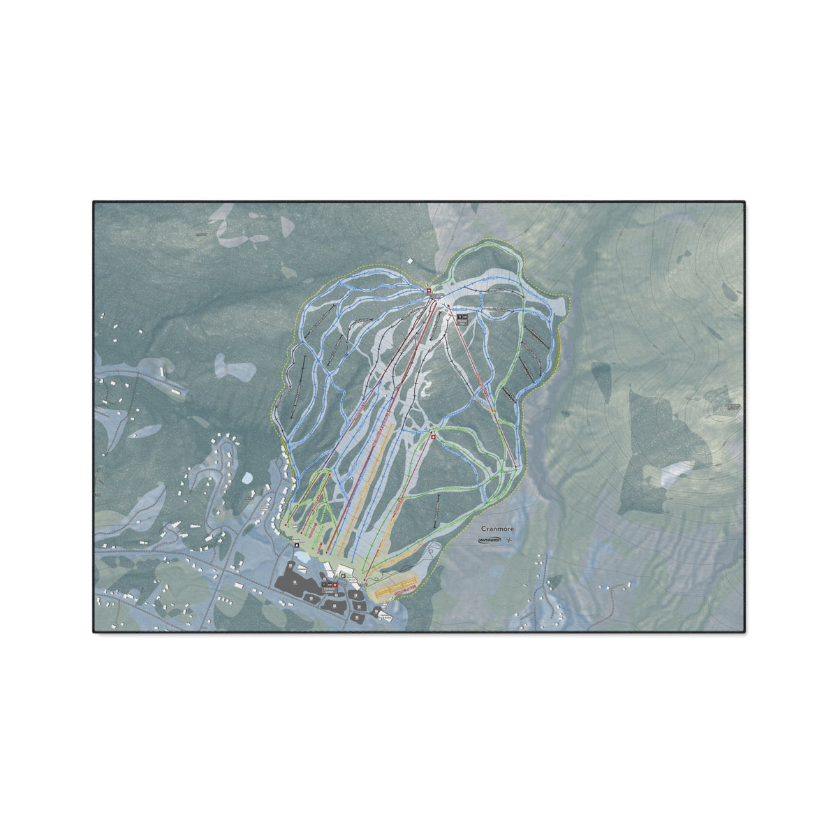 Cranmore Mountain, New Hampshire Ski Resort Map Heavy Duty Floor Mat