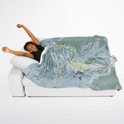 Granby Ranch, Colorado Ski Resort Map Flannel Blanket Poncho