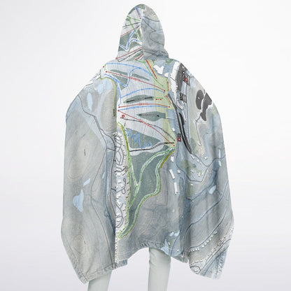 Seven Springs, Pennsylvania Ski Resort Map Flannel Blanket Poncho