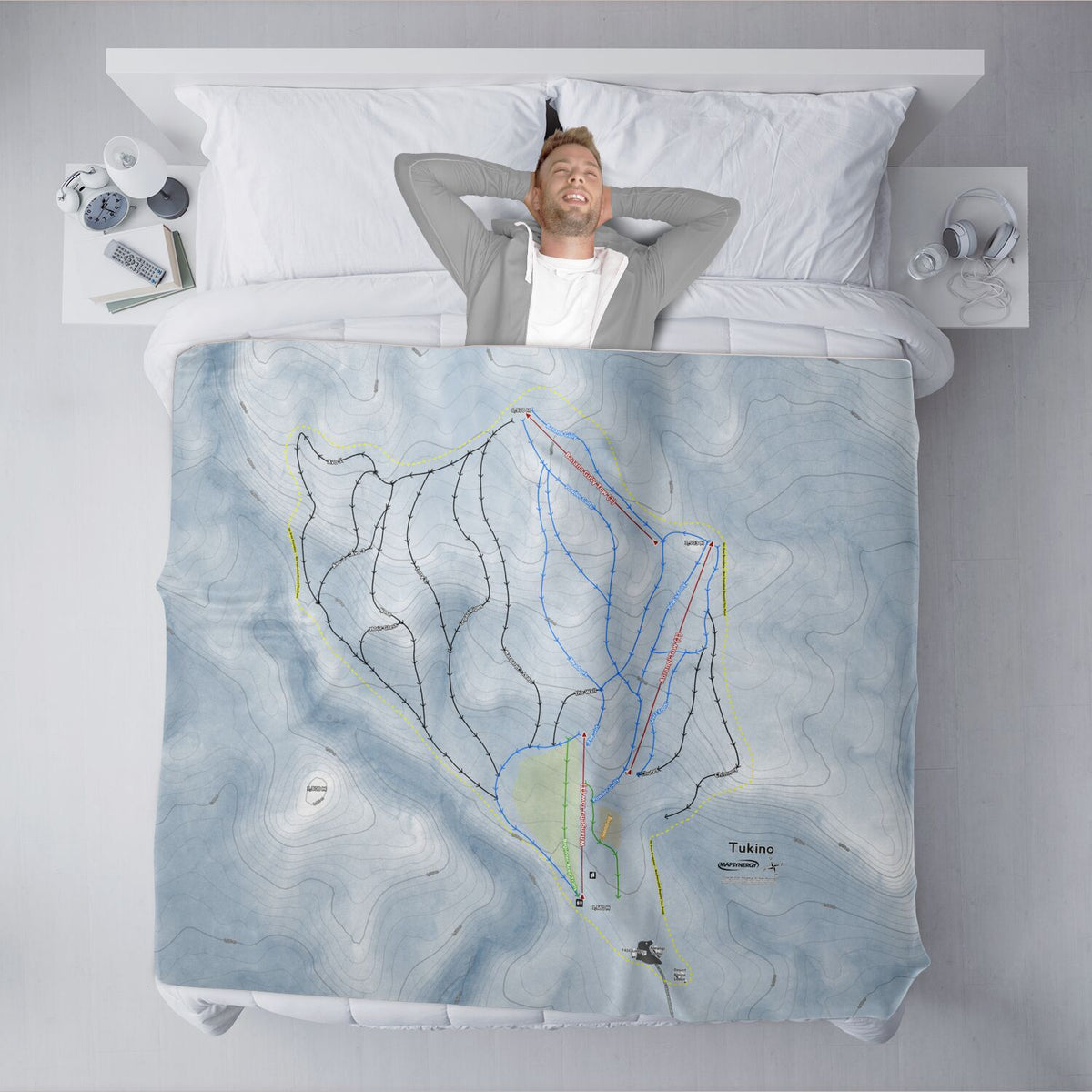 Tukino, New Zealand Ski Resort Map XL Blanket