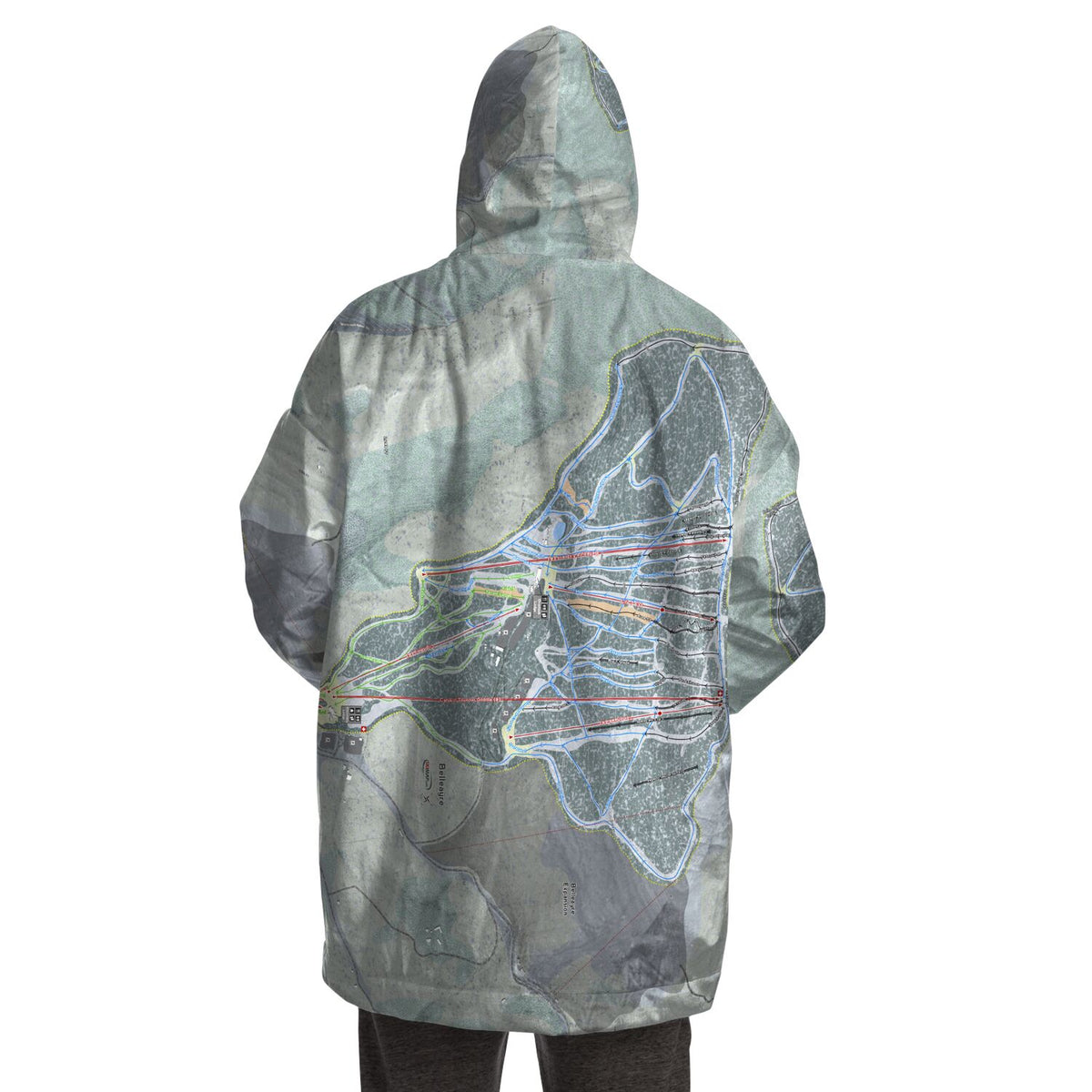 Belleayre, New York Ski Trail Map - Snug Hoodie