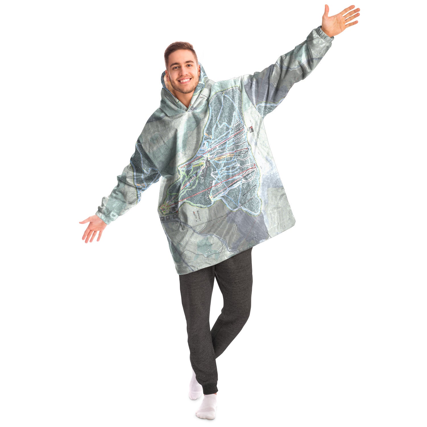 Belleayre, New York Ski Trail Map - Snug Hoodie
