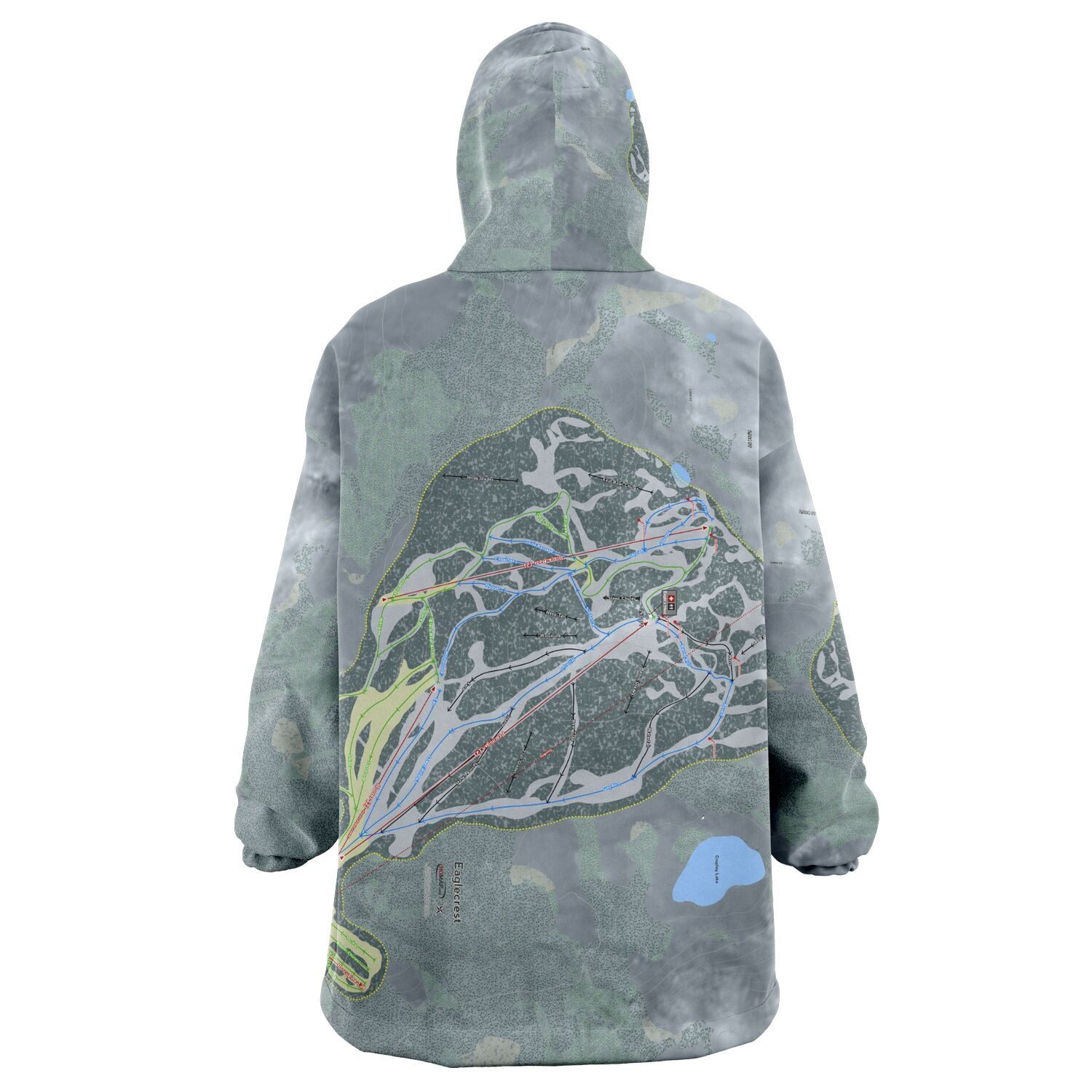 Eaglecrest, Alaska Ski Trail Map Snug Hoodie