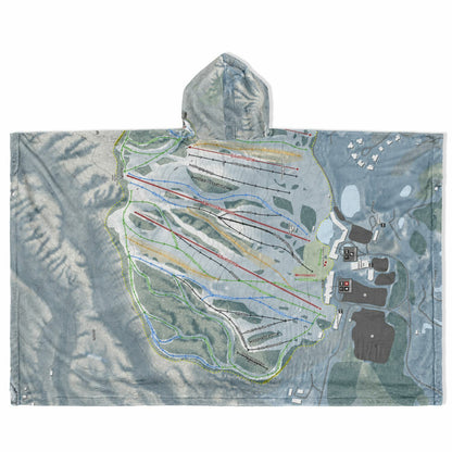 The Highlands, Michigan Ski Resort Map Flannel Blanket Poncho