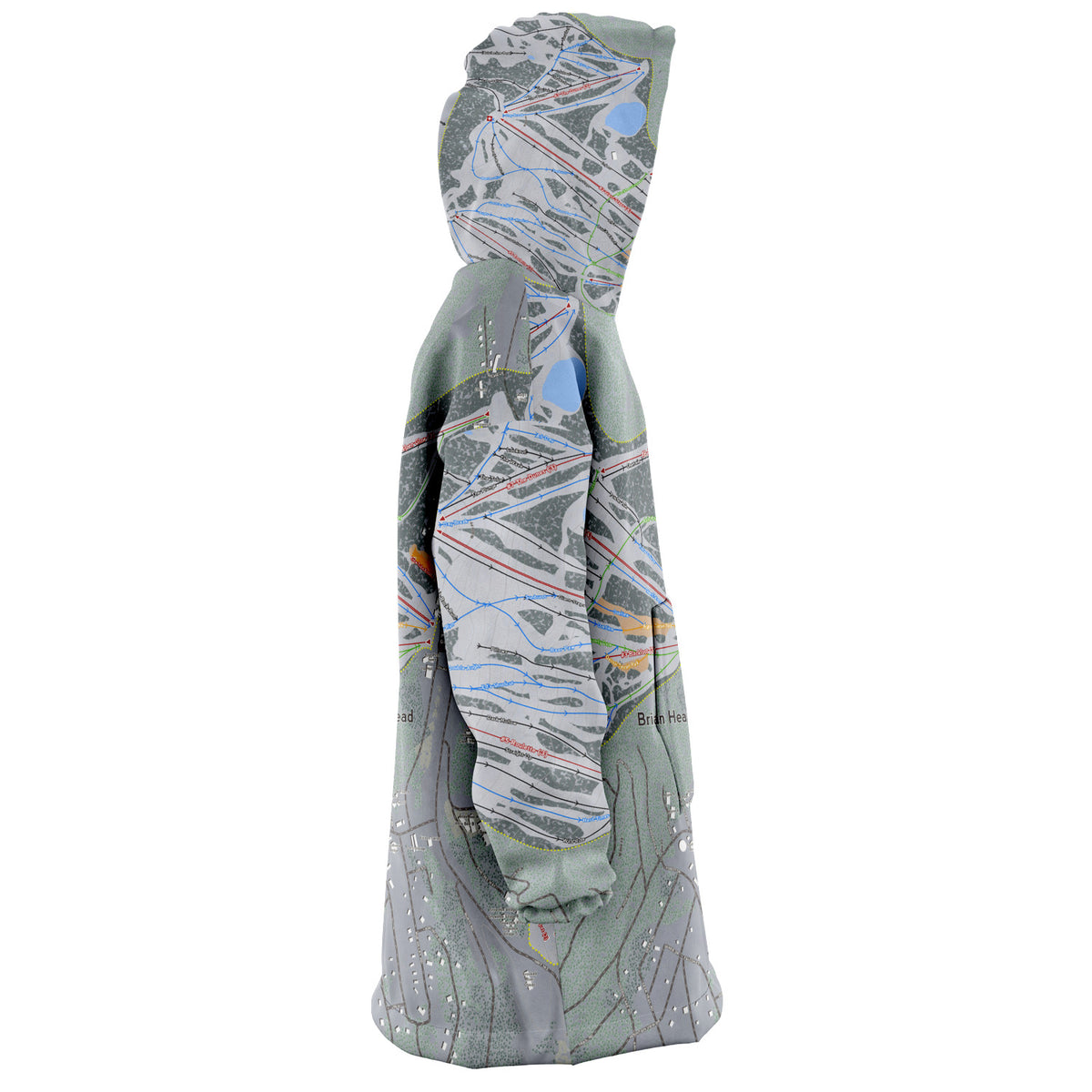 Brian Head, Utah Ski Trail Map - Snug Hoodie